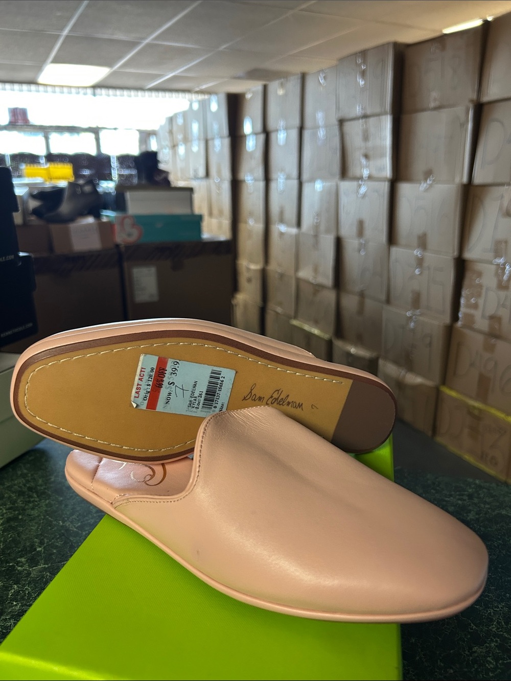Sam Edelman Blush Pink Leather Slip-On Mule